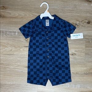 Carter's Navy Checkered Bodysuit 50% OFF MSRP